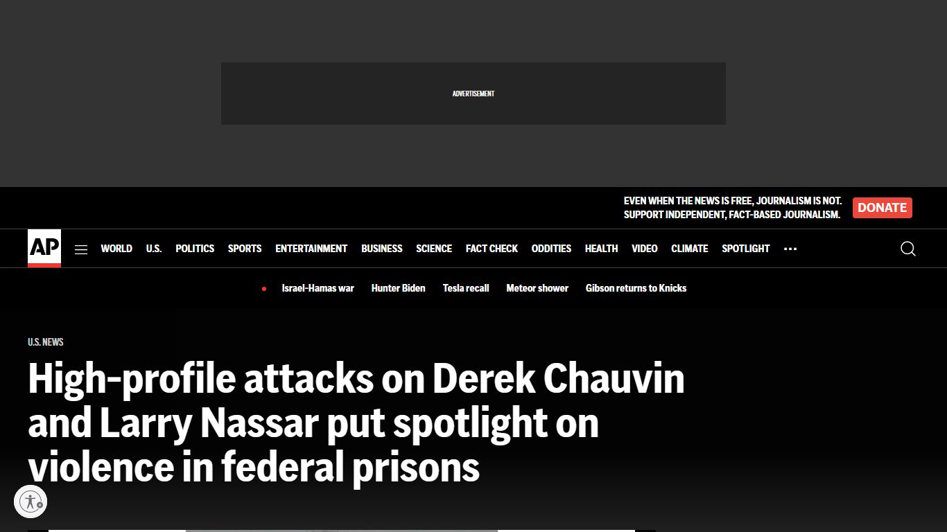 Derek Chauvin, Larry Nassar attacks highlight violence in federal ...